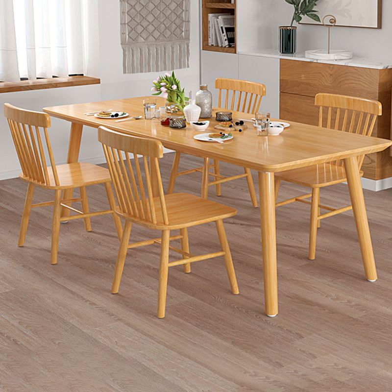 Solid Wood Dining Set 1/4/5 Pcs Rectangle Dining Table with Slat Back Chairs