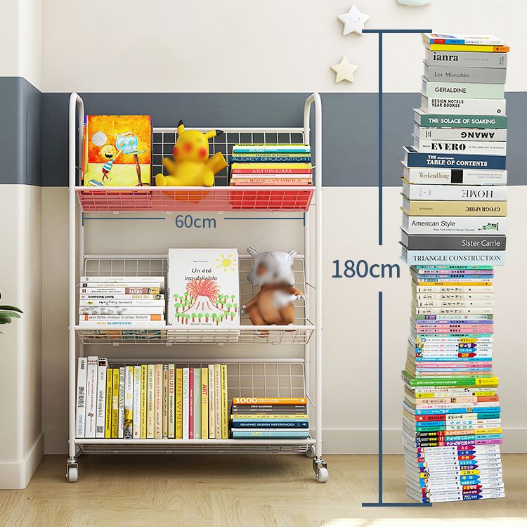 Modern Style Bookshelf Etagere Open Back Metal Bookcase for Home