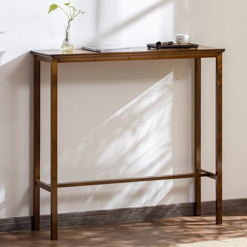 Modern Style Rectangle Bar Table Bamboo Bar Dining Table with Footrest