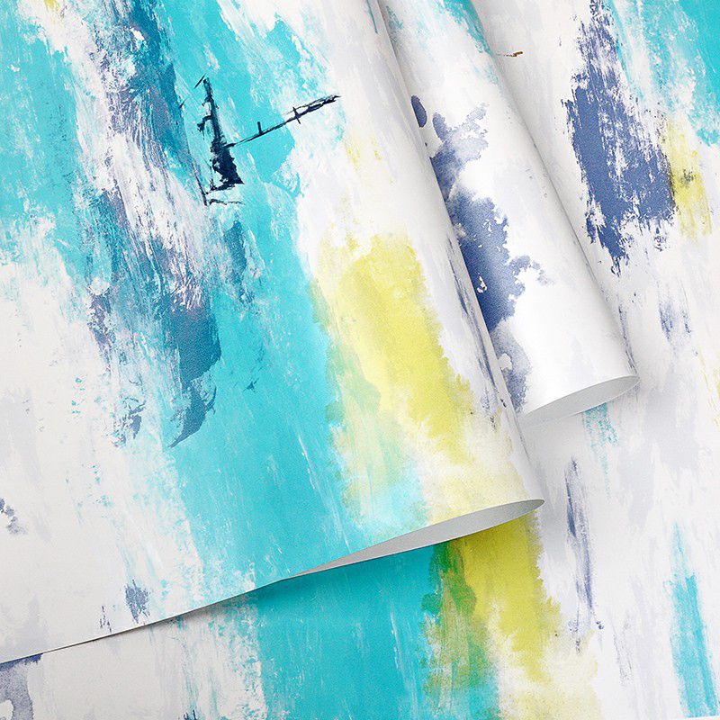 Abstract Watercolor Landscape Wallpaper Modern Non-Woven Cloth Wall Decor for Home
