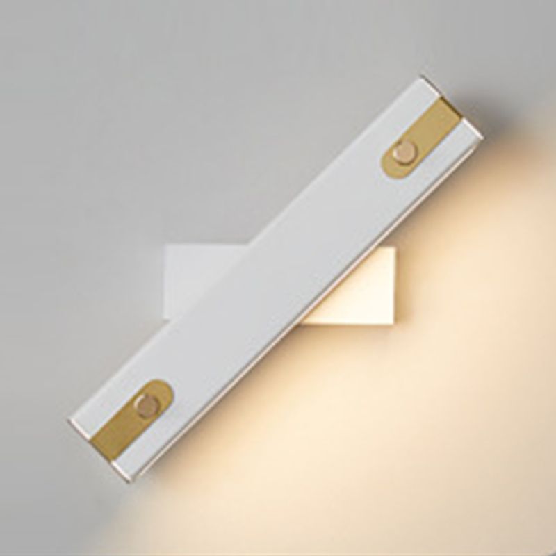 Modern Metal Rotatable Wall Light Rectangle 12" Wide LED Wall Sconce for Living Room