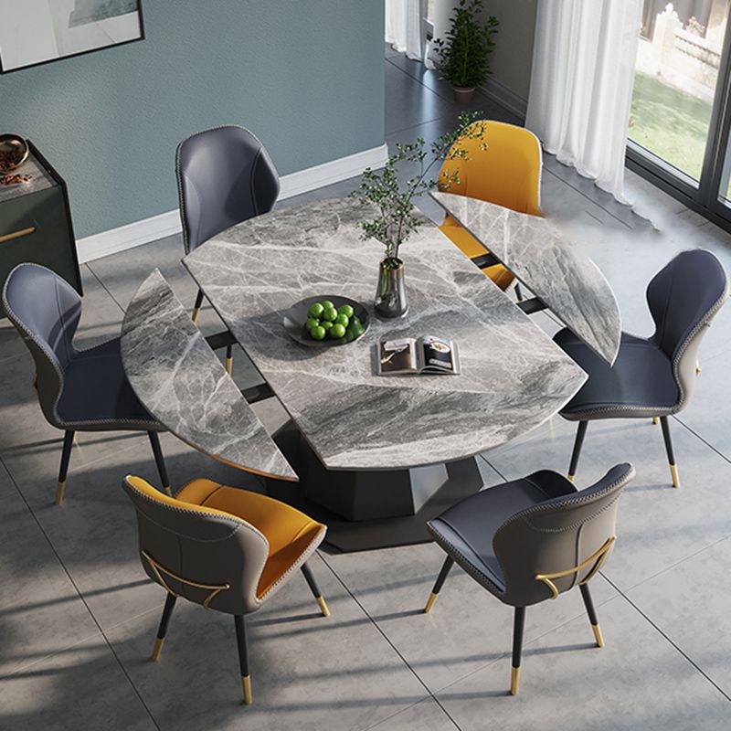 Scandinavian Style Wingback Side Chair Leather Dining Armless Chairs for Kitchen