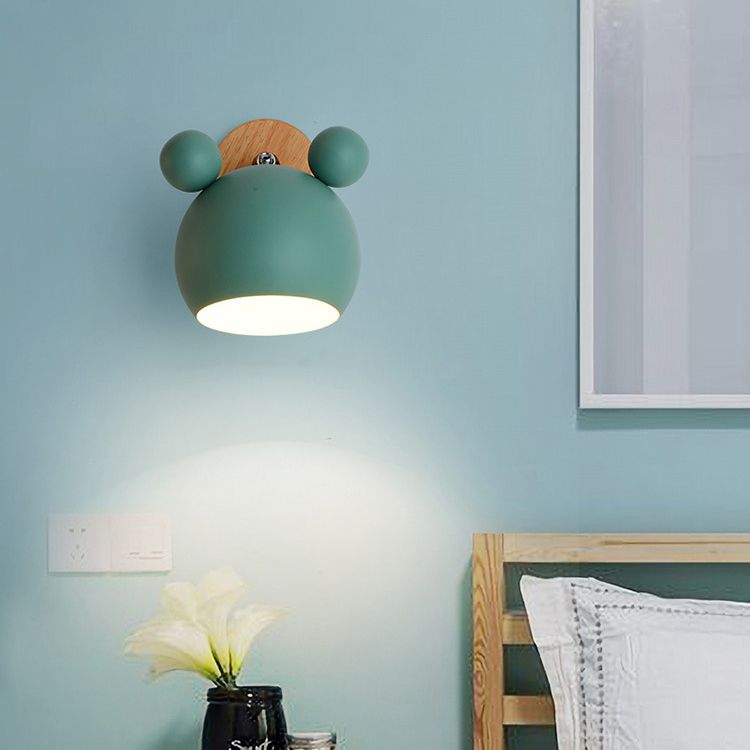 1 Light Metal Wall Mounted Light Fixture Modern Cartoon Bedroom Flush Mount Wall Sconce
