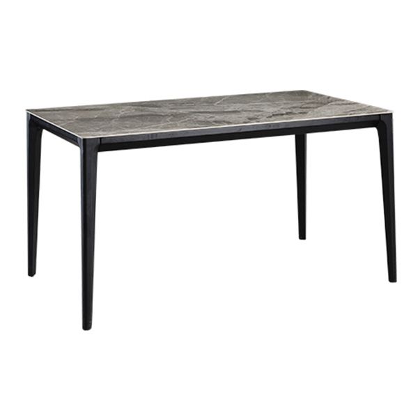 Rechthoek 4 poten industriële tafel grijze tonus vaste tafel van gesinterde steen
