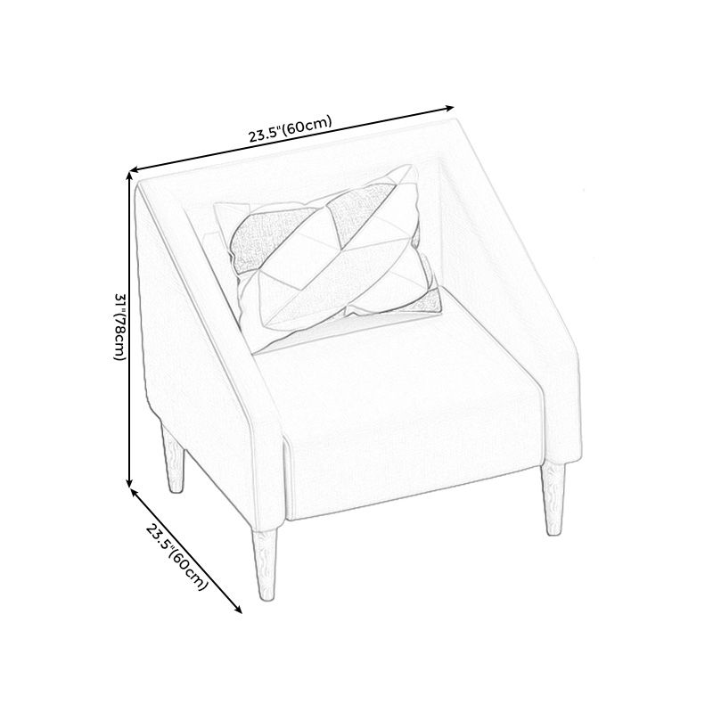 Arms Included Barrel Chair Pillow Back Accent Chair, 23.62" W √ó 23.62" L √ó 30.71" H