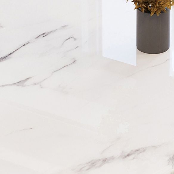 Contemporary Dining Room Set Metal Frame White Slate Rectangular Dining Table Set for Home