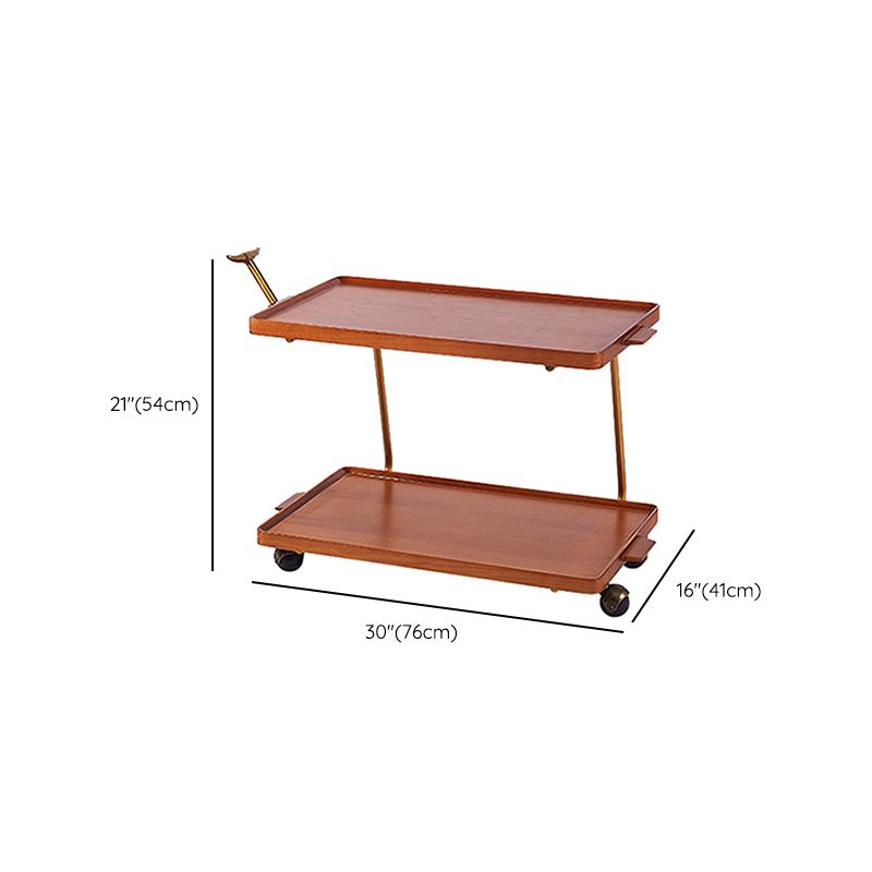 Contemporary Corner Table Rectangular Wood Side Table with Storage