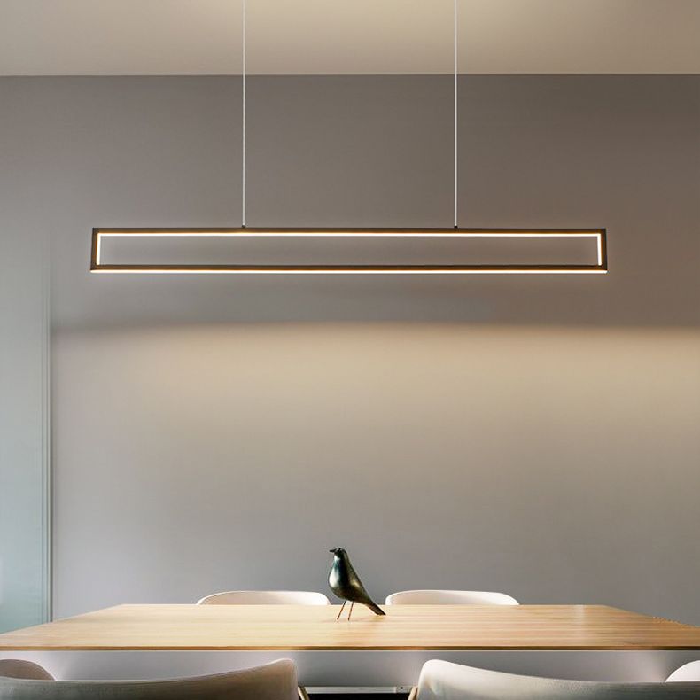 39.3 pulgadas de longitud Rectangular LED Light Light Acrylic Acrylic Simplicity Style Lámpara suspendida para sala de estar