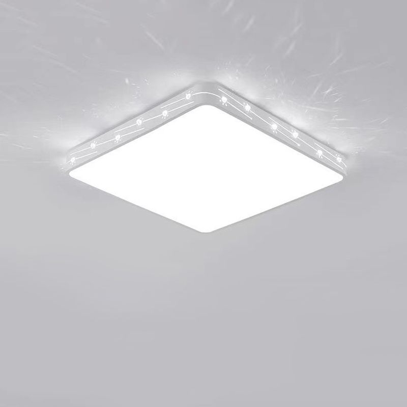 Plafoniera da incasso a soffitto a led quadrata a 1 luce in metallo stile moderno colore bianco