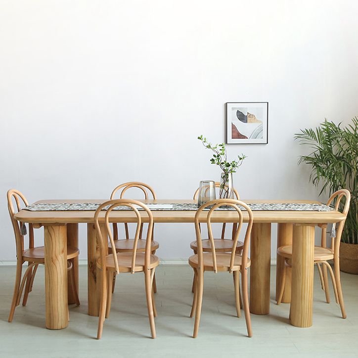 Contemporary Wooden Dining Room Set Rectangle Formal Dining Table Furniture