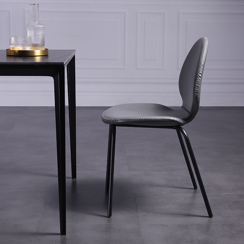 Contemporary Side Chair PU Leather Dining Chair for Home Use