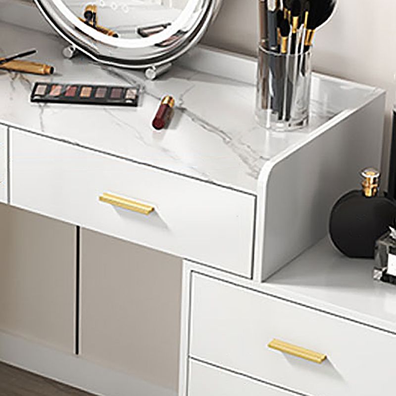Black/White Vanity Dressing Table Set with 5 Storage Drawers