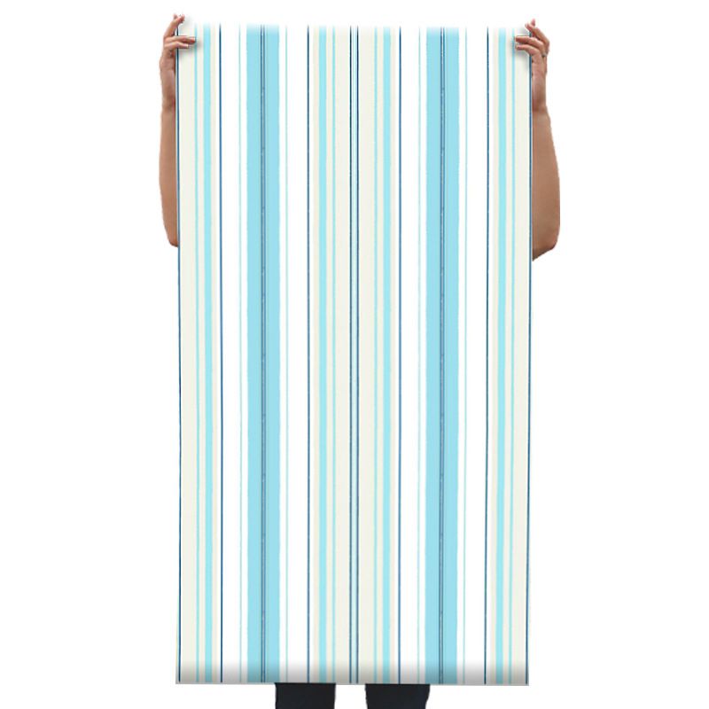 Nordic and Simple Stripes Wallpaper 33'L x 20.5"W Non-Pasted Wall Covering in Fresh Blue