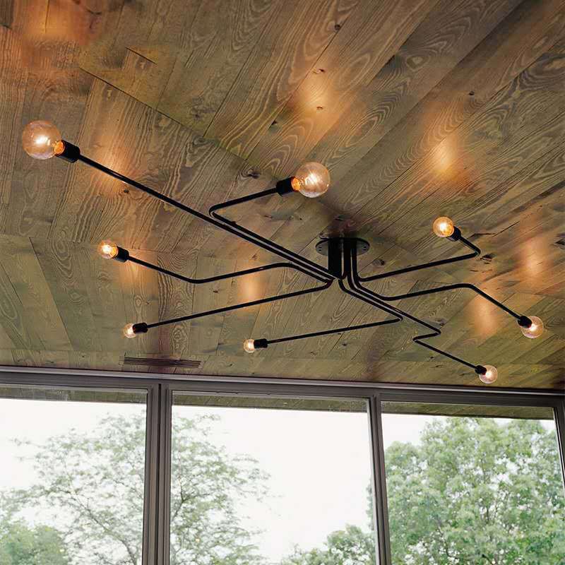 Open bol metalen spinnen plafondlicht industriële stijl multidichte semi-spoeling mount lamp voor woonkamer