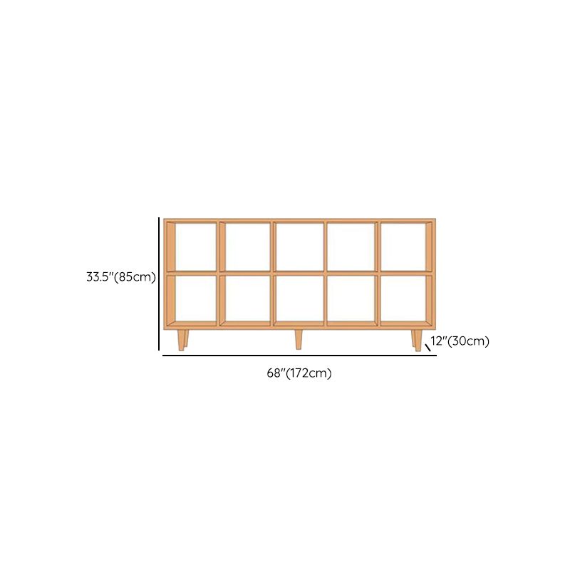 Contemporary Open Back Bookshelf Wooden Bookcase with Shelves