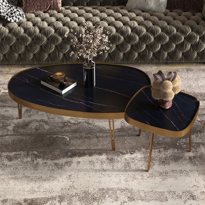 Modern Slate/metal Oval/square Coffee Table for Living Room Cocktail Table