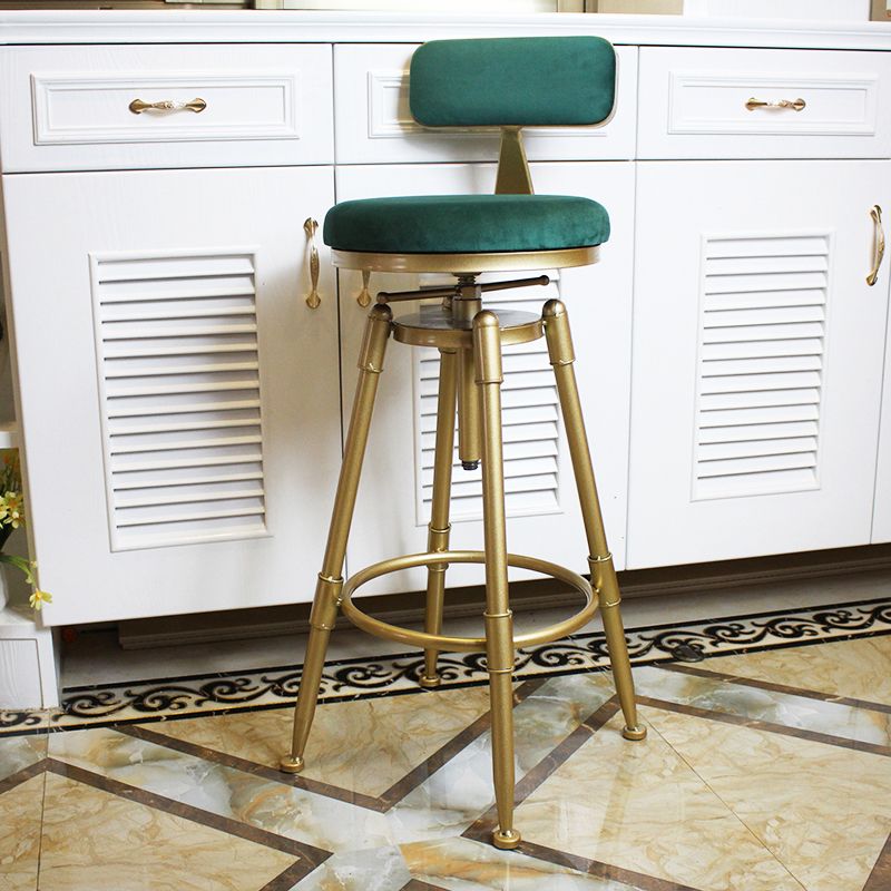 Nordic Armless Liftable Counter Stool Steel Cashier Bar Stool with Cushion and Pedal