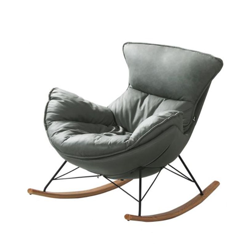 Contemporary Armless Accent Chair Faux Leather Lounge Chair with High Back