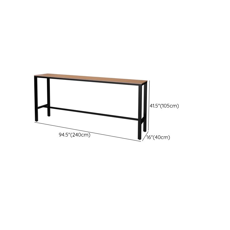 Manufactured Wood Bar Table Black Legs and Metal Base Bar Table