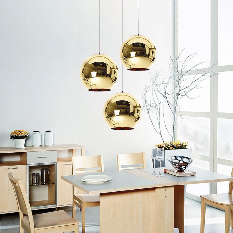 1 Light Glass Pendant Lighting Fixtures Modern Globe Dining Room Hanging Light Fixtures