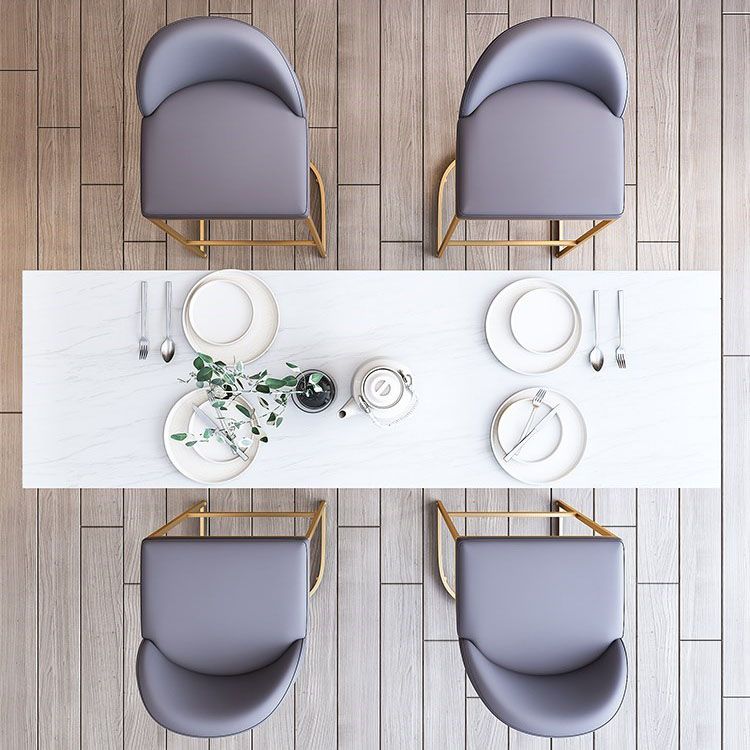 Glam 1/3/5/7 Pieces Bar Table Set Rectangle Stone Counter Table with Stools for Kitchen