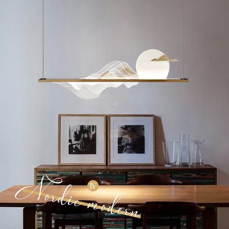 Luces colgantes colgantes de metal lámparas colgantes lineales modernas para el comedor