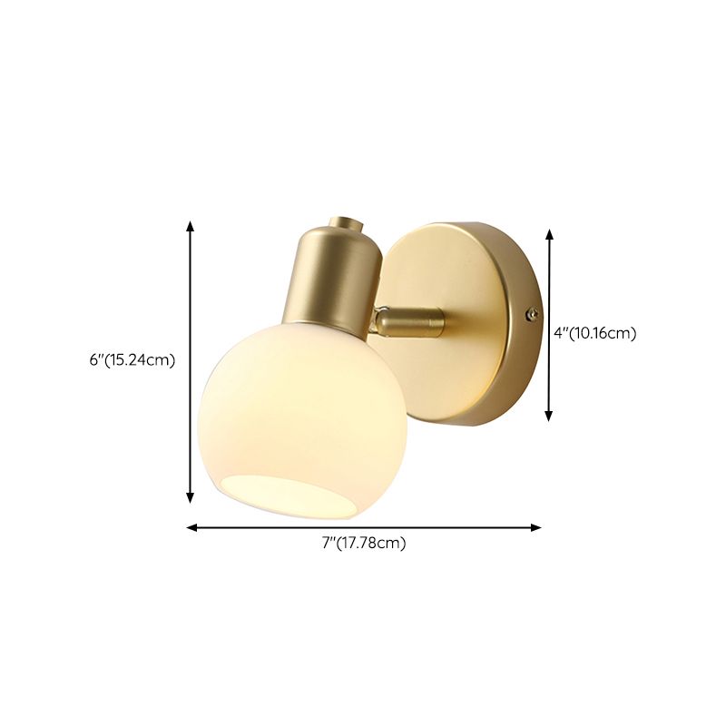 1 / 2 / 3 - Light Wall Sconce Adjustable Iron & Glass Post Modern Wall Lighting in Gold