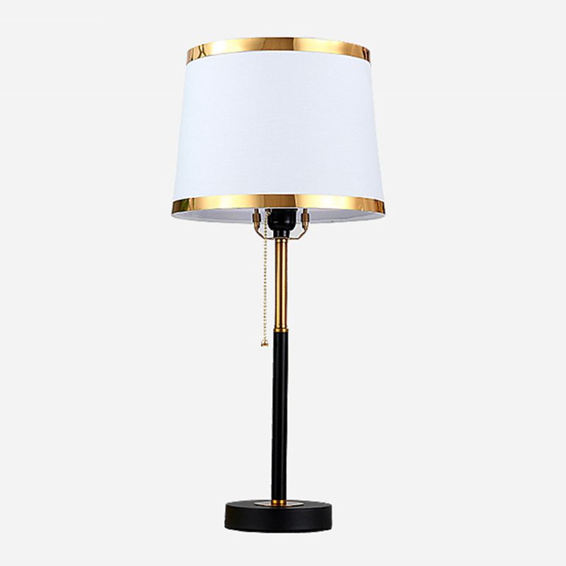 Nordic Metal Table Lamp 1 Light Desk Lamp with Natural Burlap for Bedroom