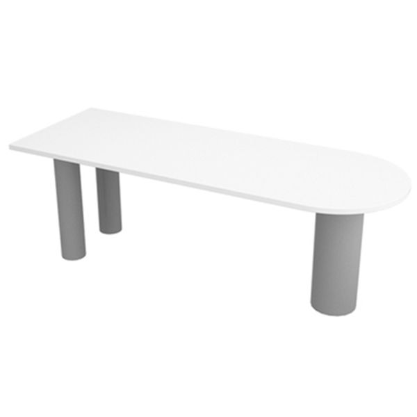 Modern Oval Dining Table Grey Solid Wood Double Pedestal Table Home Kitchen Dinner
