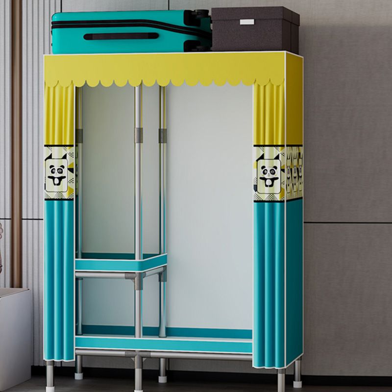 Metal Wardrobe Armoire with Shelves Contemporary Wardrobe Closet