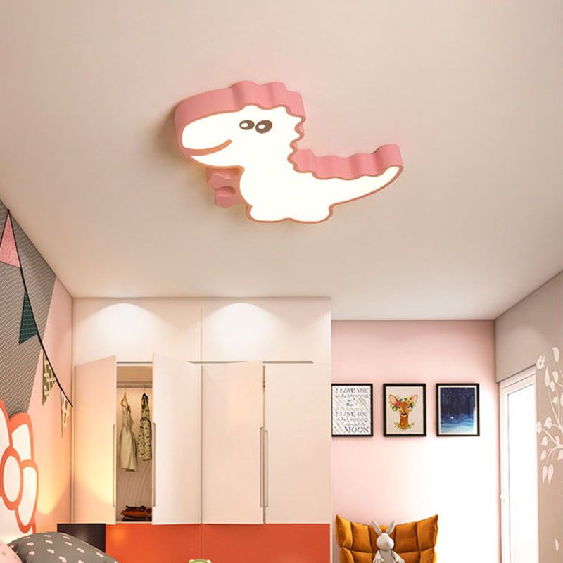 1-Light Kids Cartoon Flush Mount Metal Ceiling Light Fixture for Bedroom