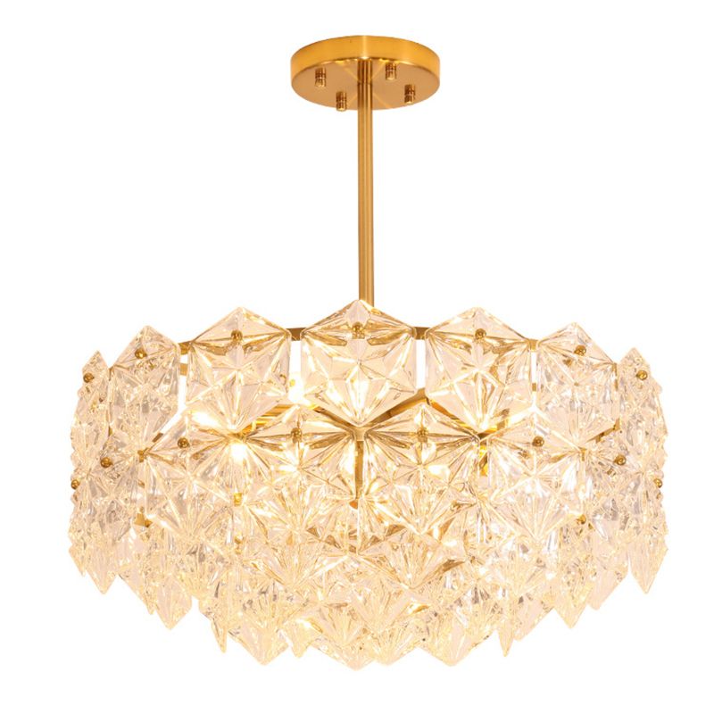 K9 Crystal Snowflake Shaped Chandelier Pendant Light Post-Modern Gold Hanging Light