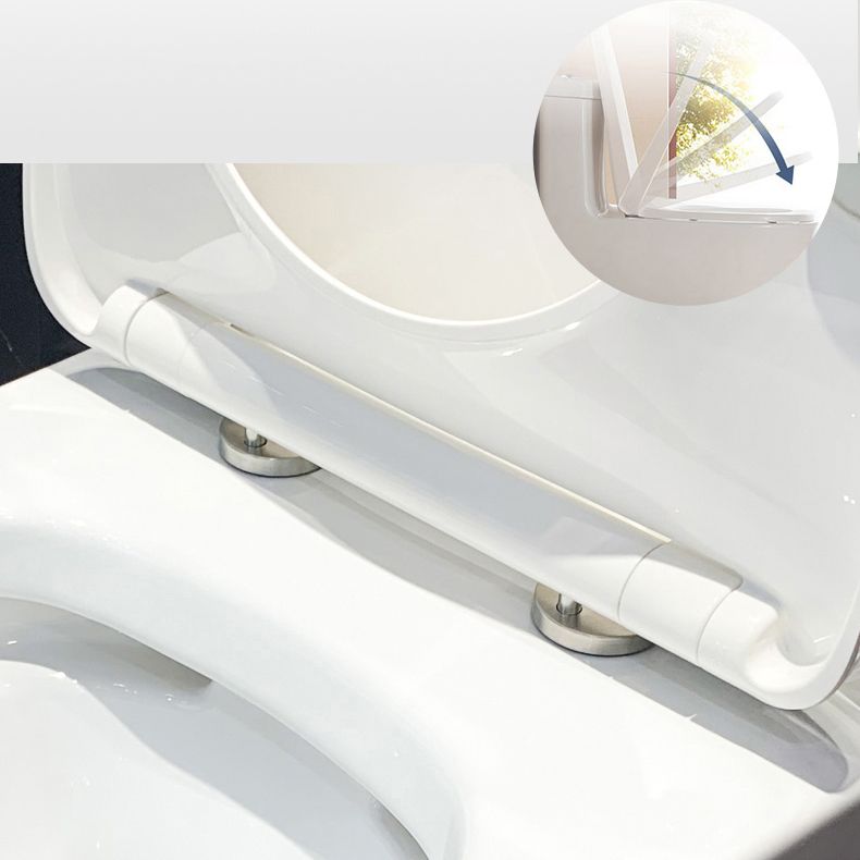 Modern Siphon Jet Toilet Bowl Wall Mount Flush Toilet with Seat for Bathroom