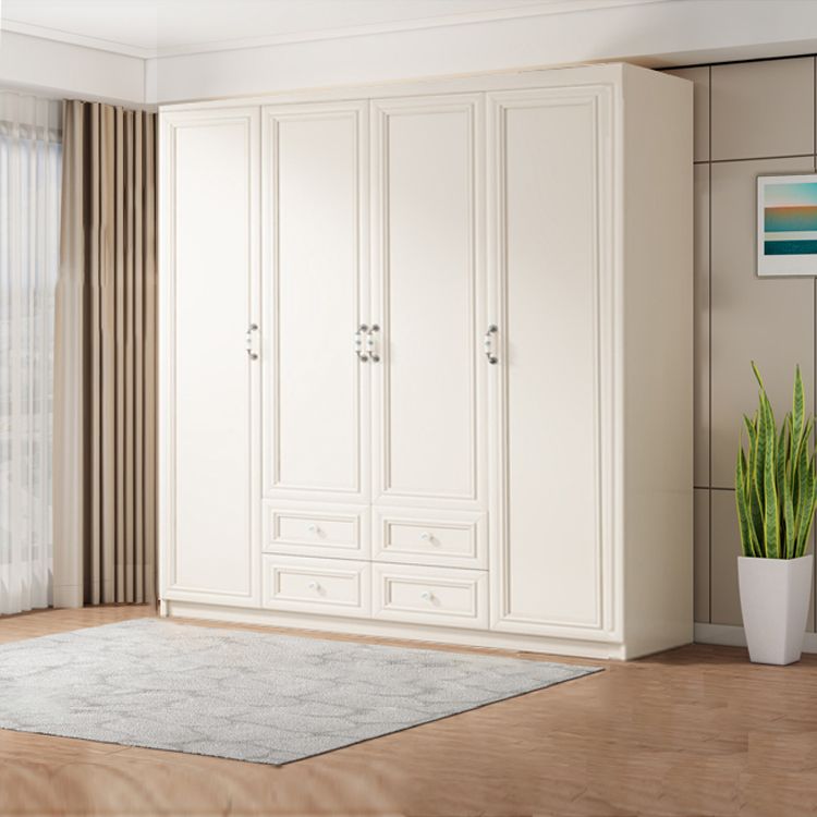 Contemporary Style Wardrobe Armoire Wood Armoire with Clothes Rail and Door for Bedroom