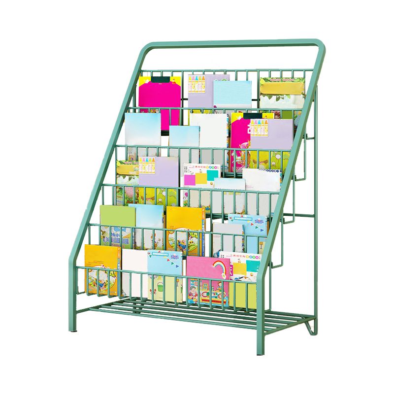 Modern Closed Back Ladder Bookshelf Metal Shelves Included Bookcase