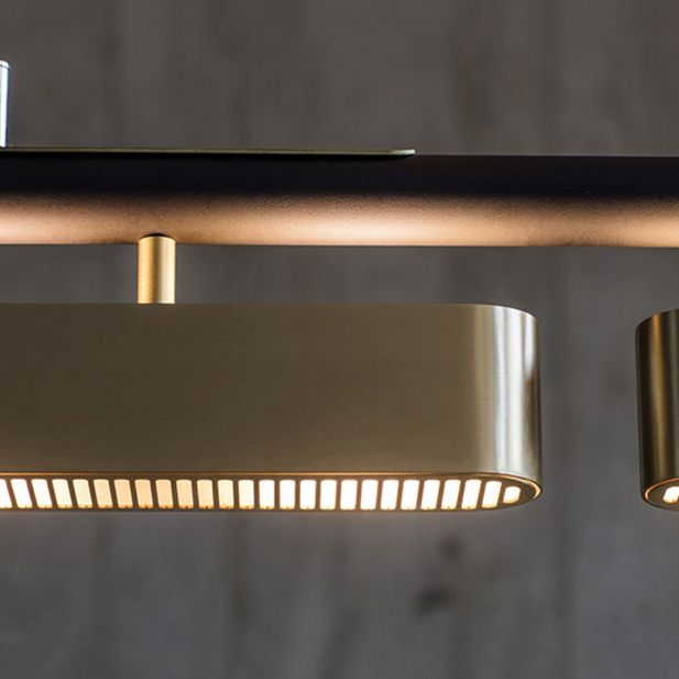 Luces colgantes de la isla de metal de la isla lineal de estilo moderno