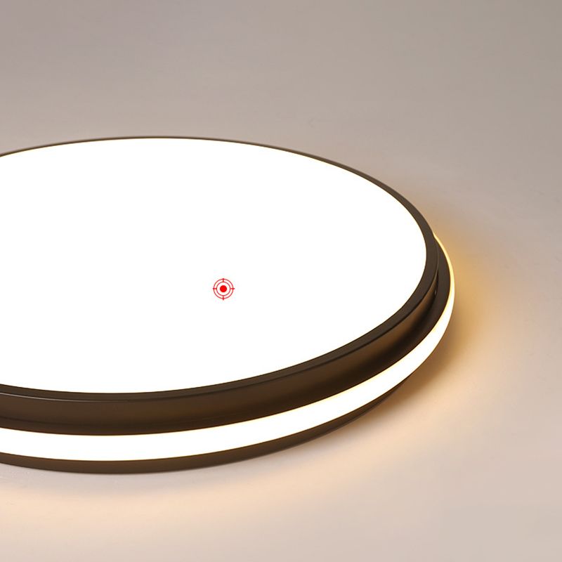 Black Geometrical Flush Ceiling Light Fixture Modern Style 1-Light Metal Flush Light