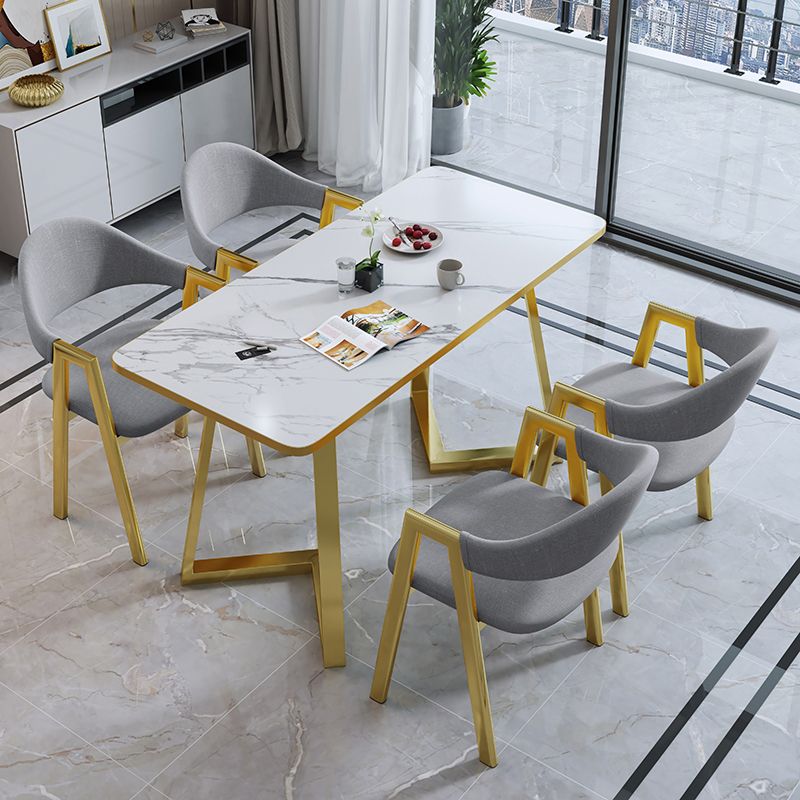 5 Piece Rectangle Shape Wood Top Dining Room Chair and Table Set