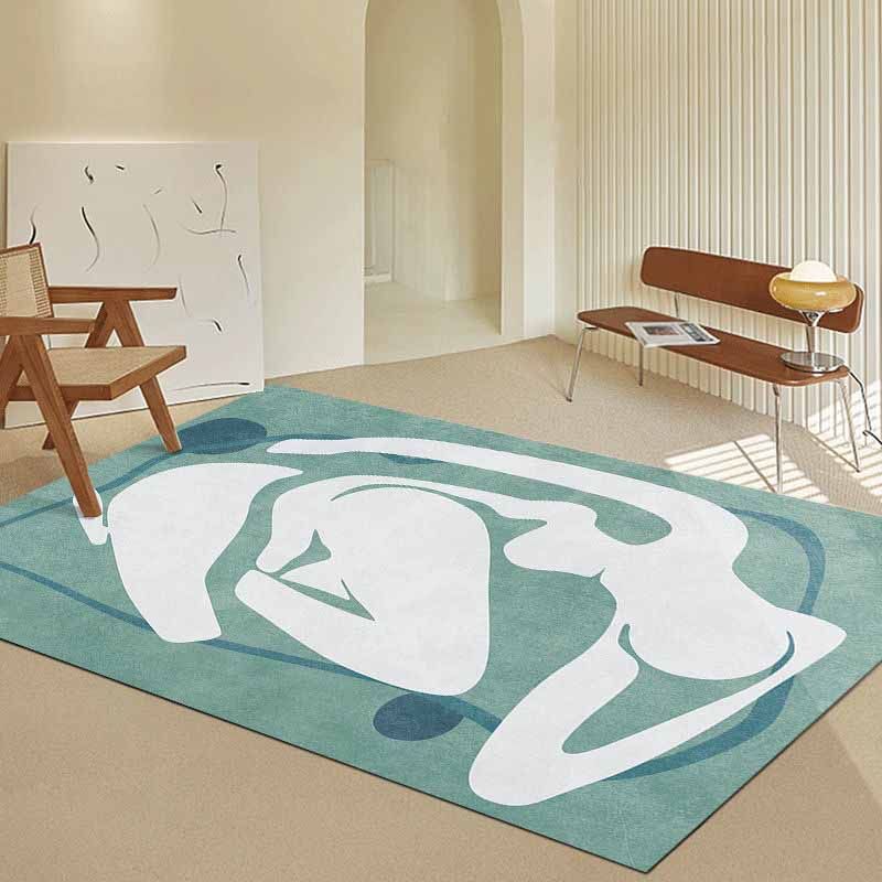 Artistic Indoor Carpet Contrast Panel Modern Rug Polyester Washable Carpet with Non-Slip Backing