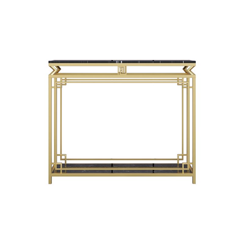 Glam Marble Console Table Rectangle Stain Resistant Storage Frame Sofa Table