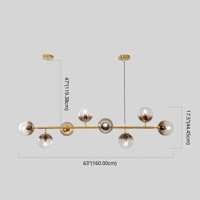 Glass Globe Island Chandelier Light Contemporary Style Chandelier Lighting Fixture