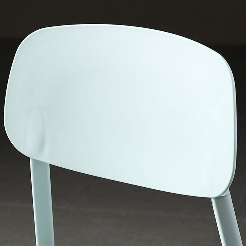 Plastic Armless Dining Chairs Scandinavian Open Back Dining Side Chair