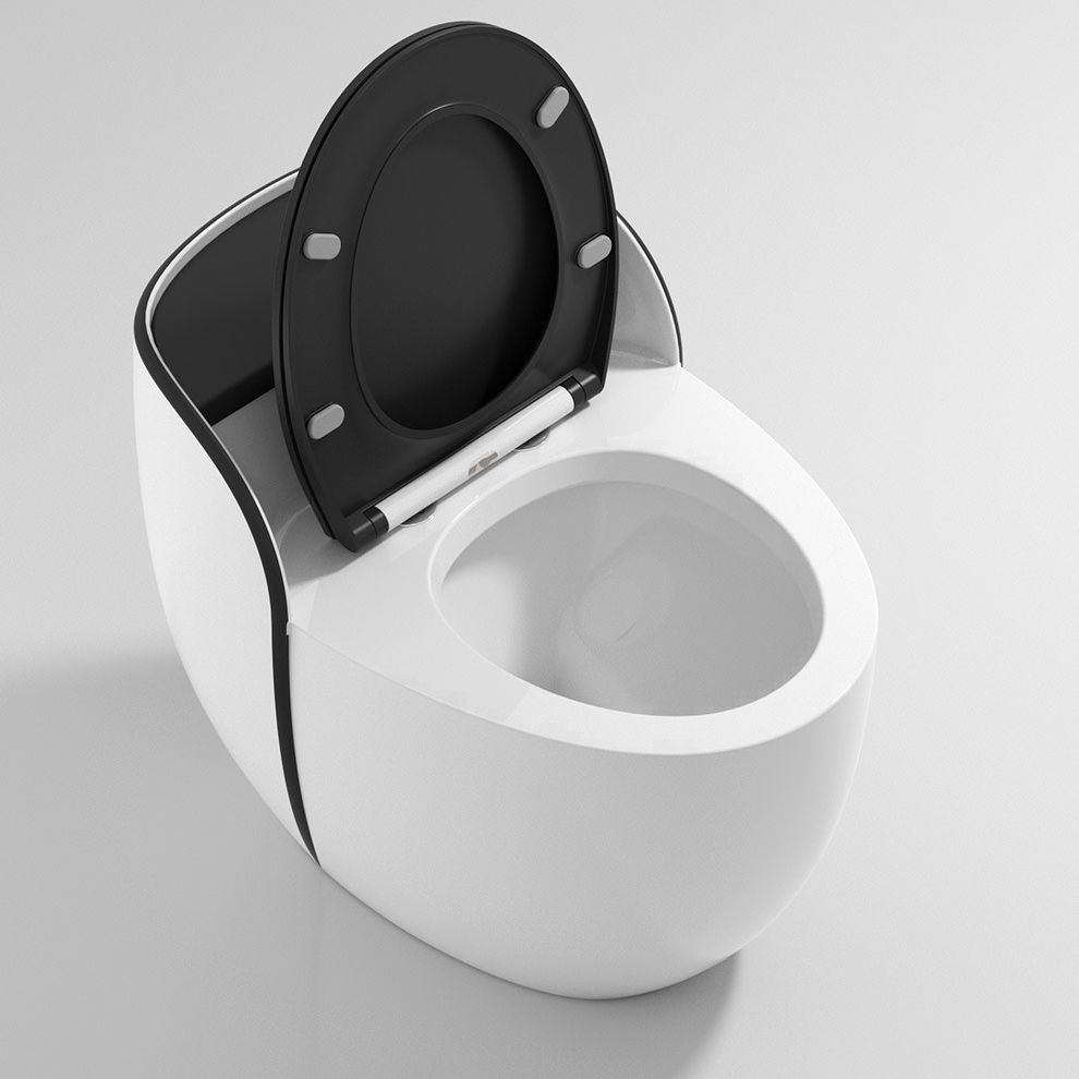 Modern Flush Toilet Ceramic Round-Front One-Piece Toilet with Slow Close Seat