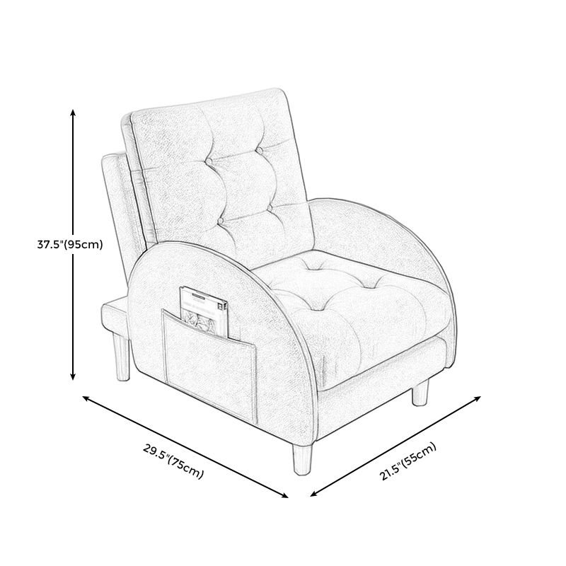 Modern Fabric Accent Chair, 55 Wide Tufted Cushion Back Chair and Ottoman