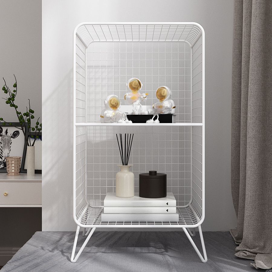 Metal Rectangle Closed Storage Bookcase Nordic Standard Bookshelf