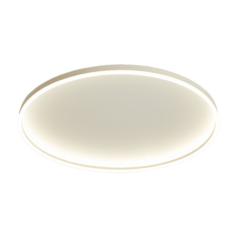 Round Shape Flush Mount Lighting Modern Flush Mount in White Finish