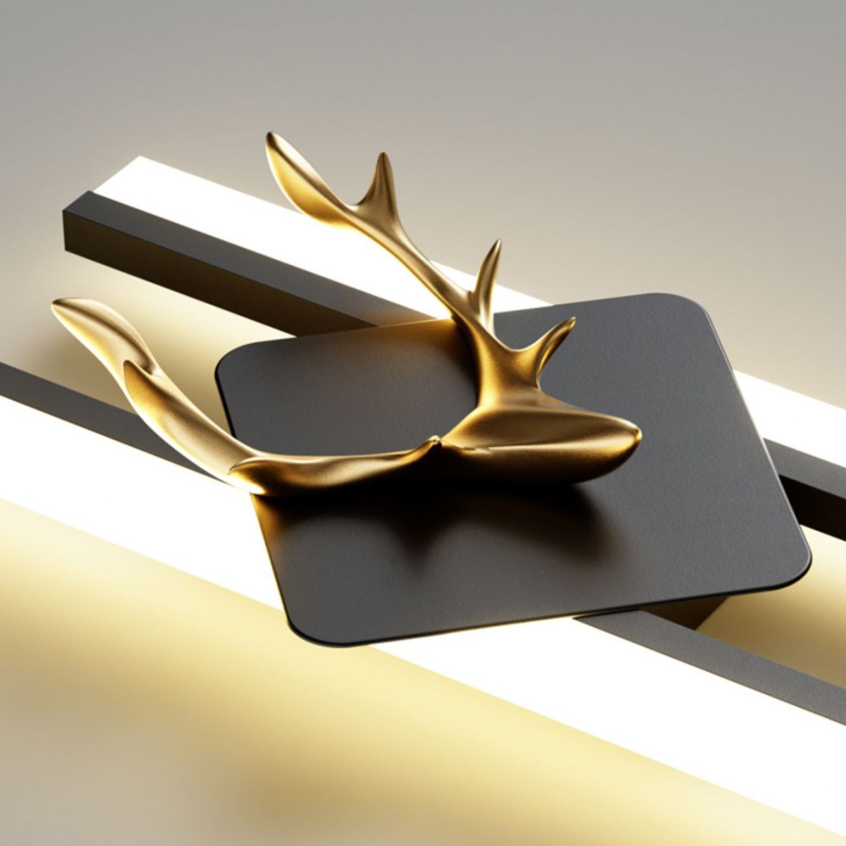 Linear Shape Metal Wall Lights Modern Style 2 Light Wall Mount Lamps in Black