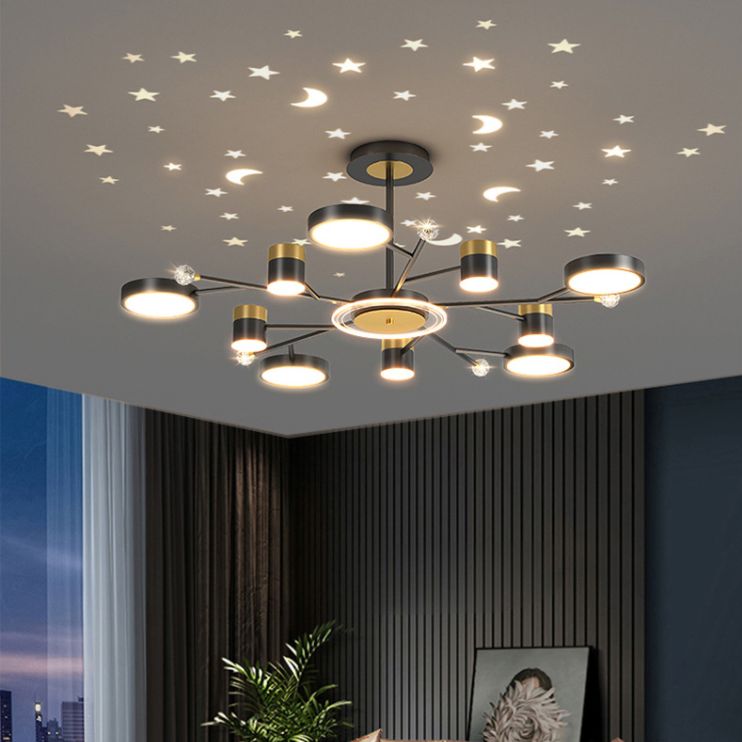 Black acrylique suspension suspension des lampes suspendues contemporaines pour le salon