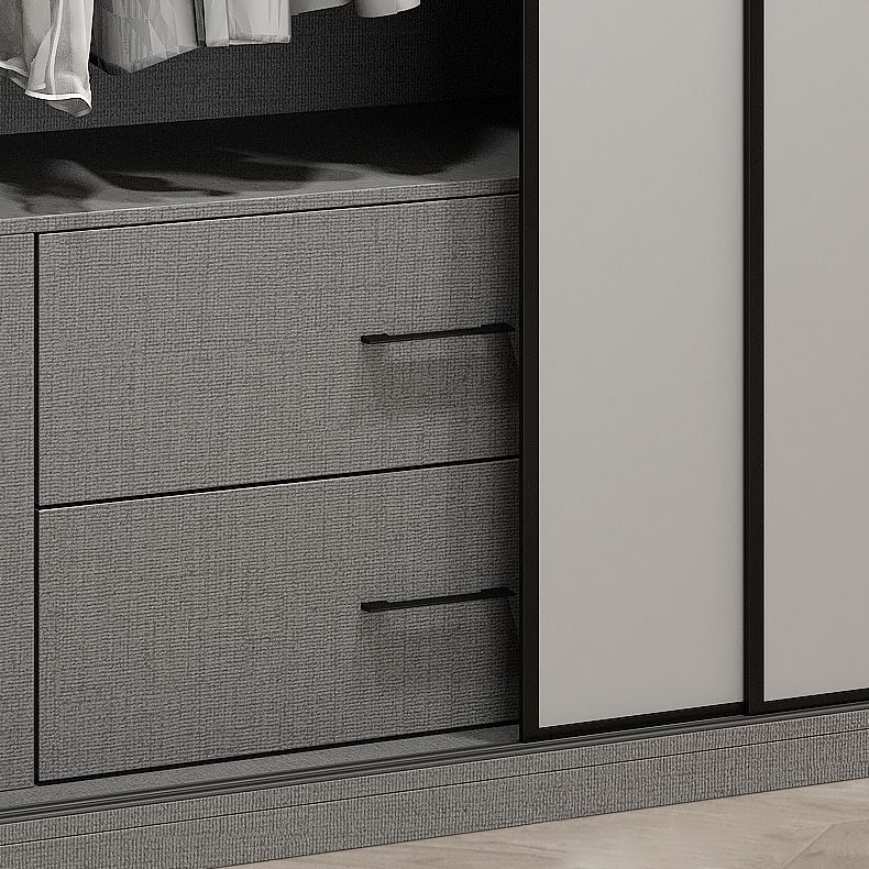 Modern Style Wooden Wardrobe White Colour Wardrobe Closet with Sliding Door