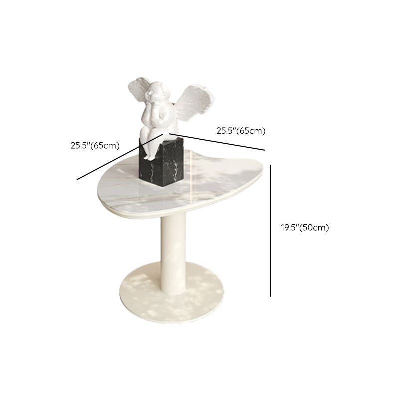 Marble White Single Coffee Table Modern Free-Form Coffee Table